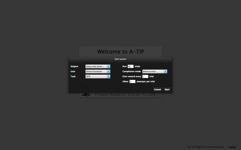 Session configuration